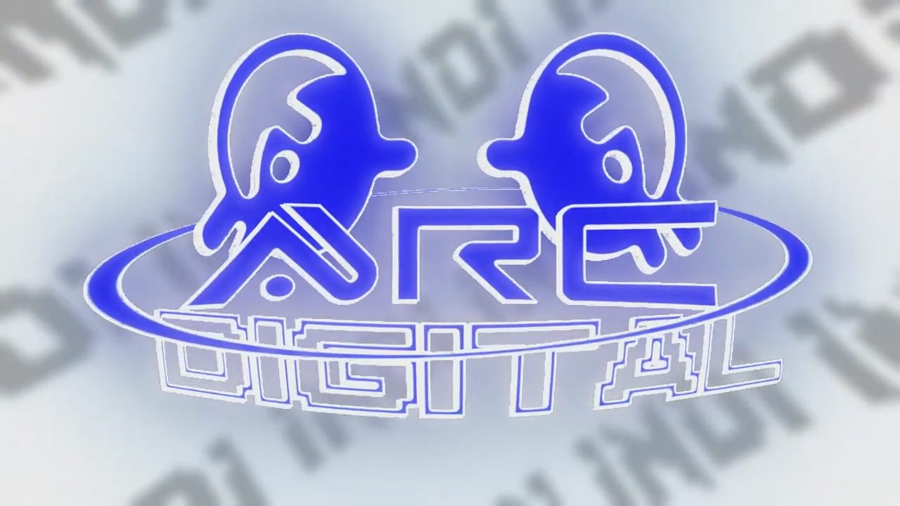 ARC DIGITAL intro, video poster: a blue stylized ARC DIGITAL logo on a pale background