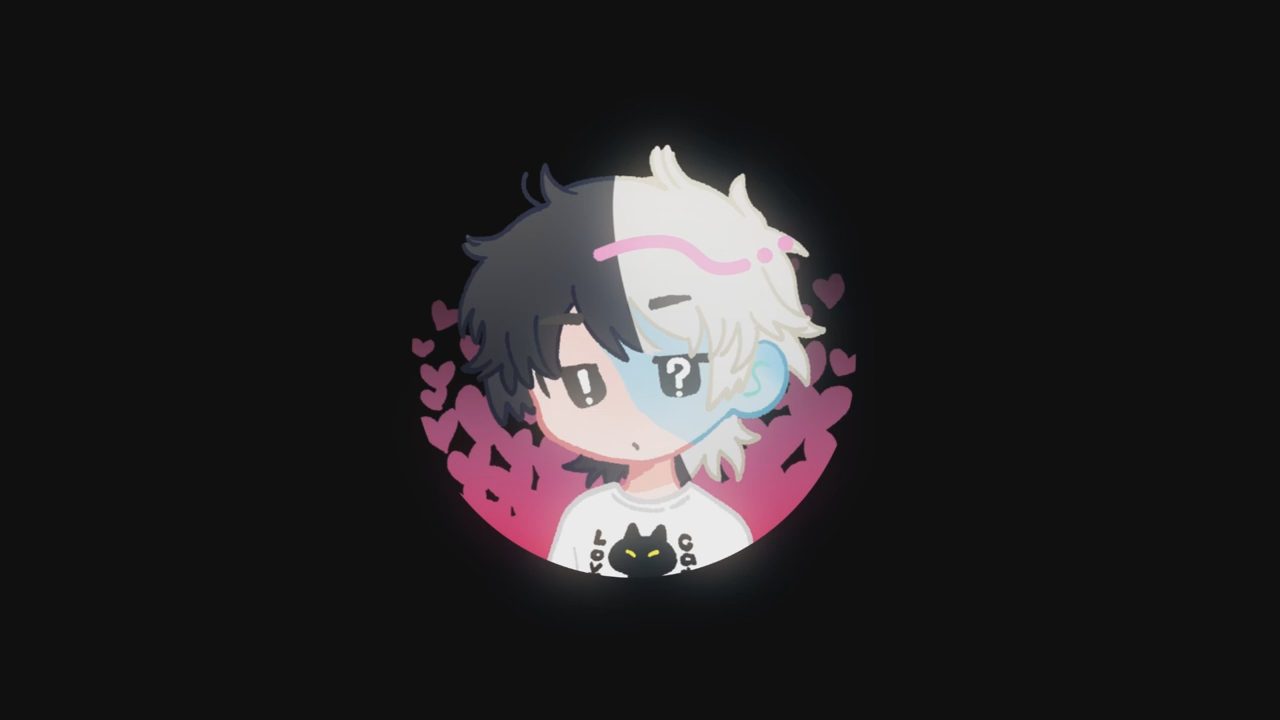 Genshin Impact ad, video poster: an illustrated anime-style character in a circle on a dark background