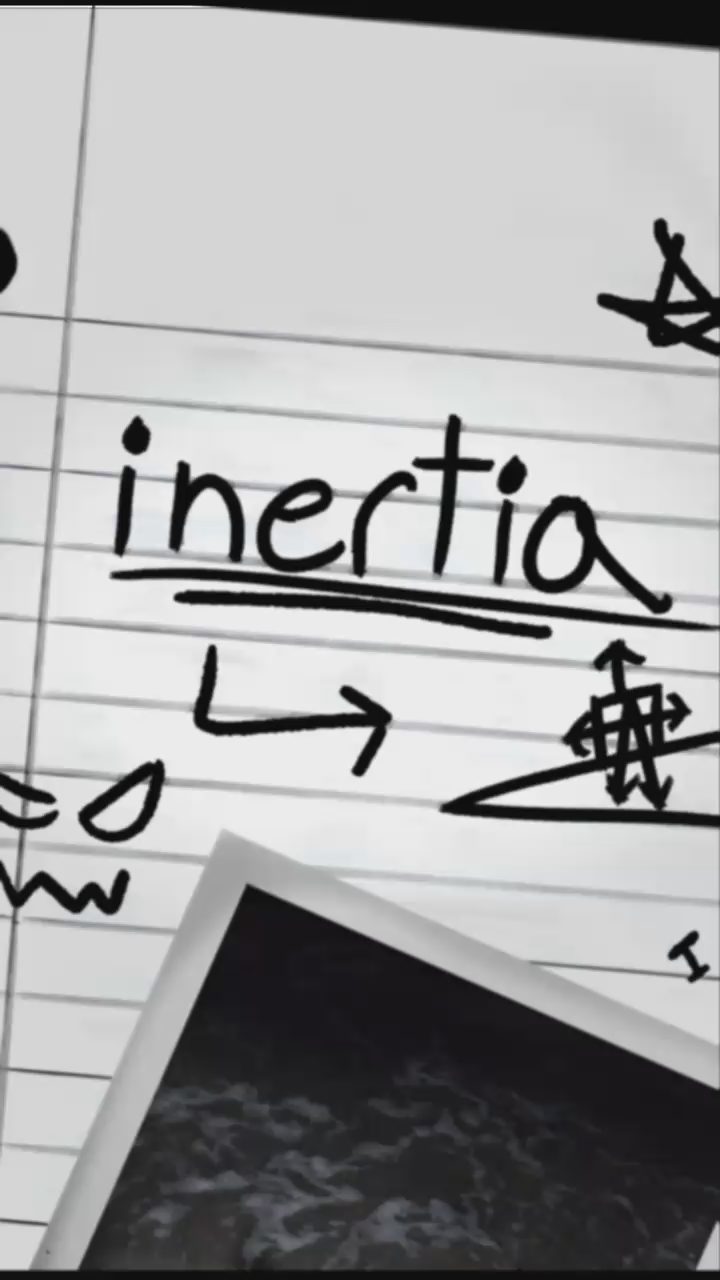 Kurtis promo preview, video poster: lined notebook paper with the handwritten word inertia